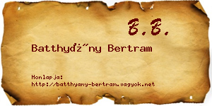 Batthyány Bertram névjegykártya